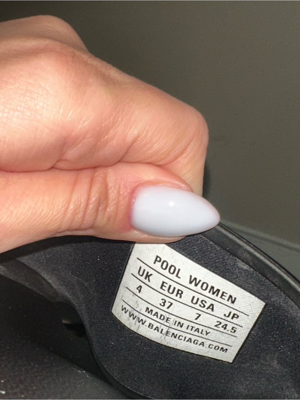 Balenciaga Authentic Black Slide Sandals with White Logo - Picture 6 of 9